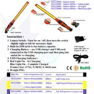 PA1119 20W COB Slim Working Light